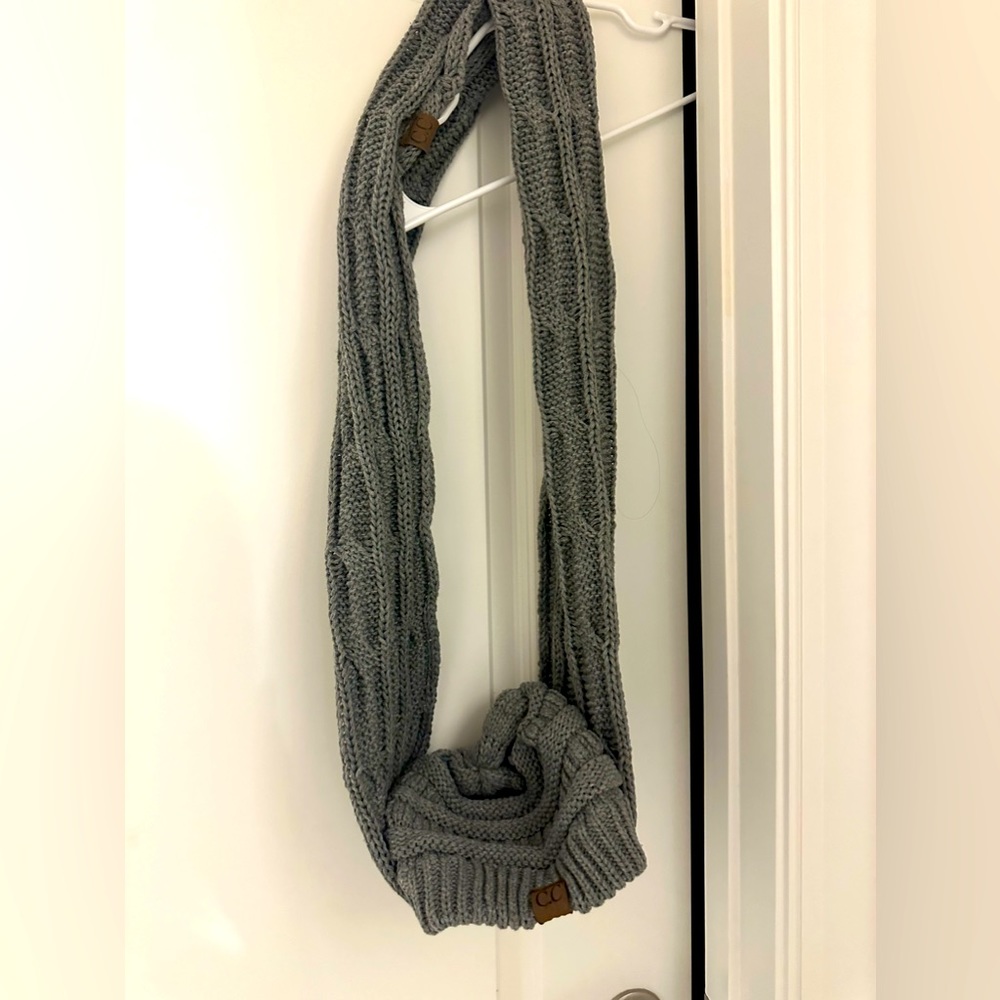 CC brand beanie and scarf
